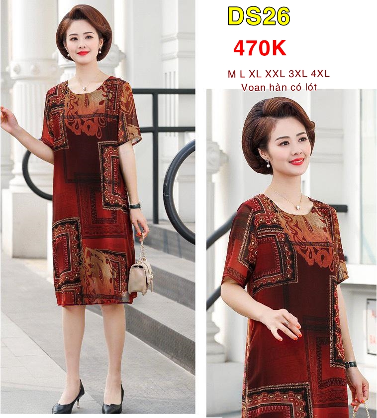 Đầm Suông In Họa Tiết - DS26